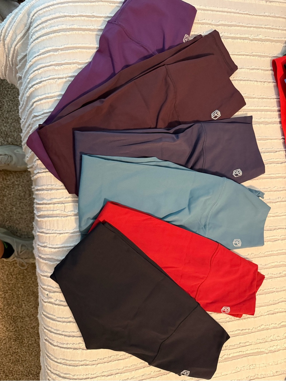 Active Leggings Pack - Red, Light Blue, Navy, Purple, Plum - Picture 2 of 3